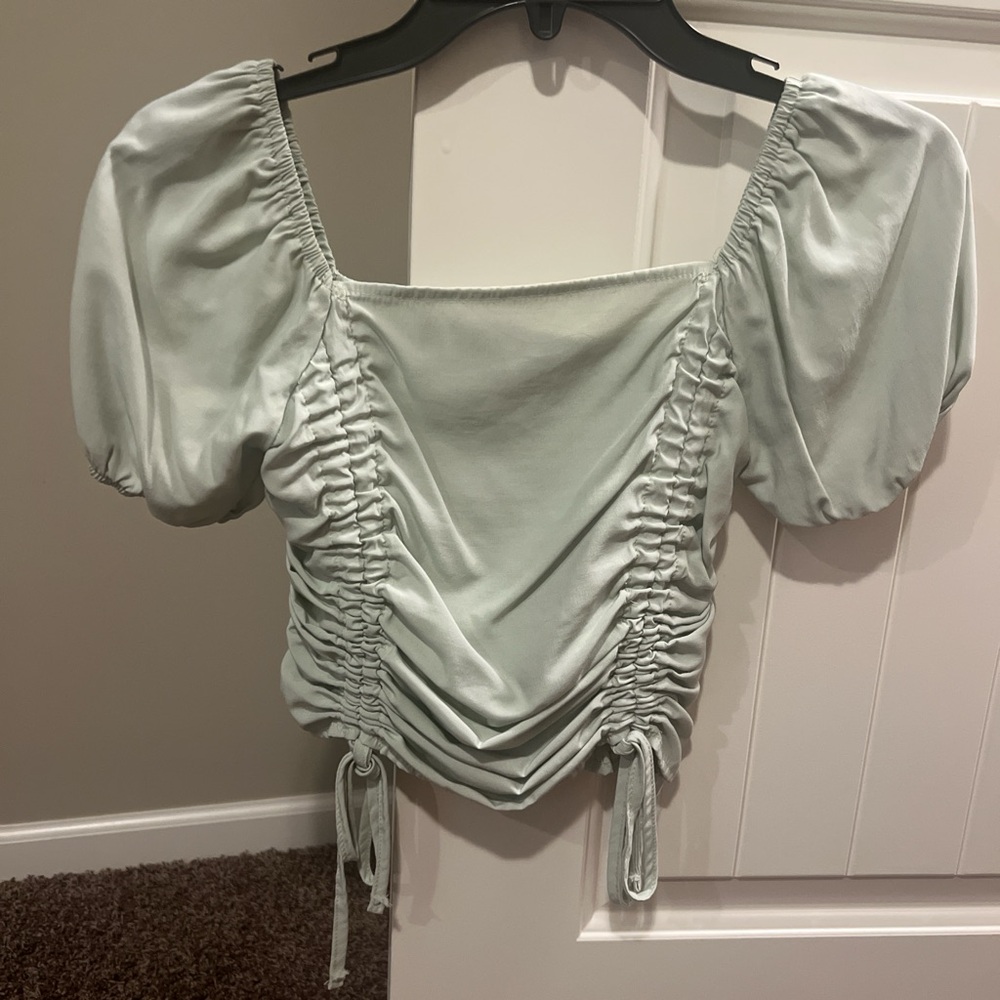 Elegant Puff Sleeve Ruched Top